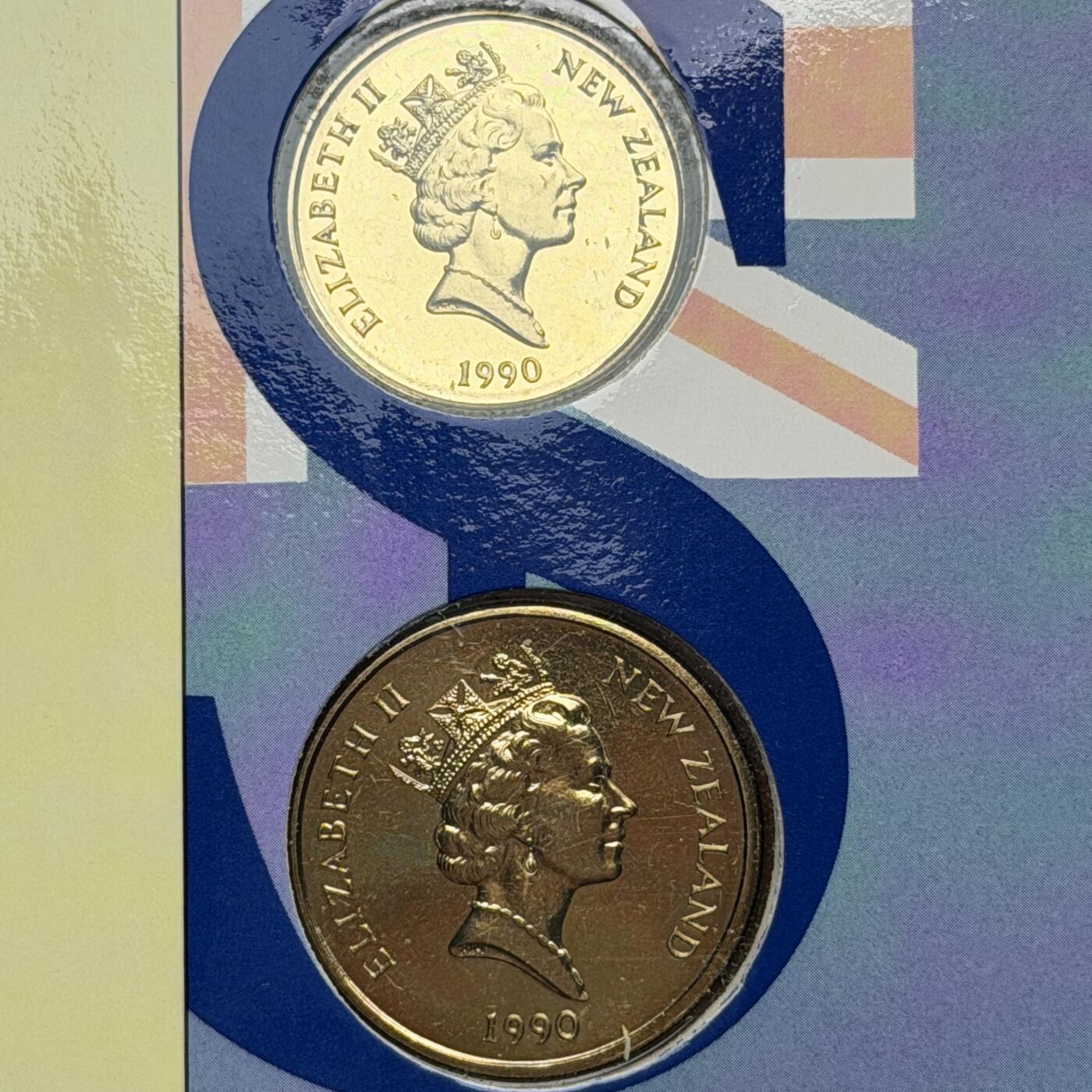 ＜星葵🌻钱币社＞硬币场·第71期·3月10日发货 新西兰1990年1元、2元硬币纸币套装〈纸币同号〉