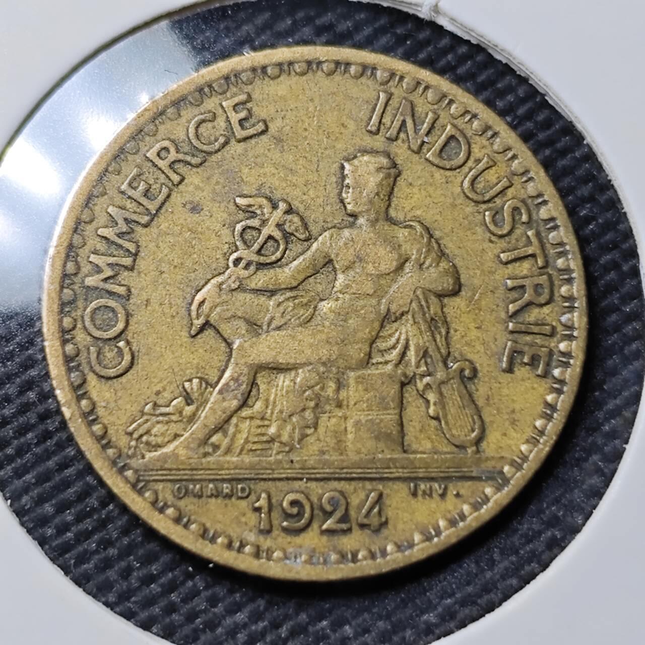 KK钱币收藏小铺   第402期 2月预留时间 周末发货  1924法国1法郎