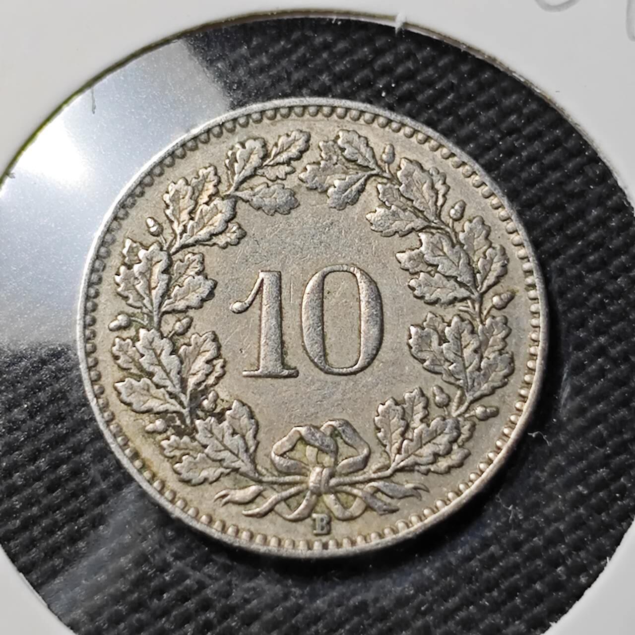 KK钱币收藏小铺   第401期 2月预留时间 周末发货  1953瑞士10分 