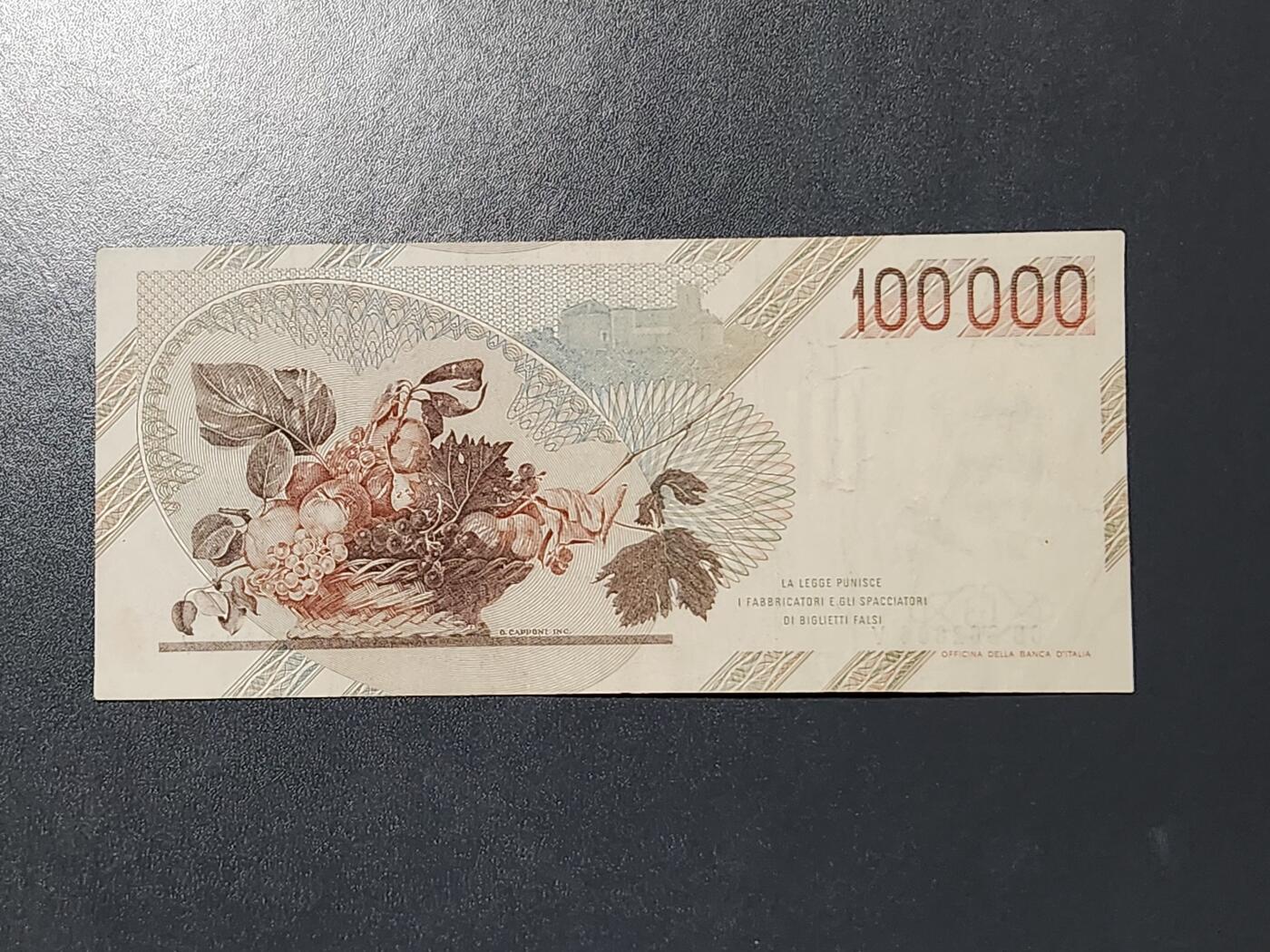 3月6号晚上8点 外国纸币自动截拍第35场 意大利100000签名2美品