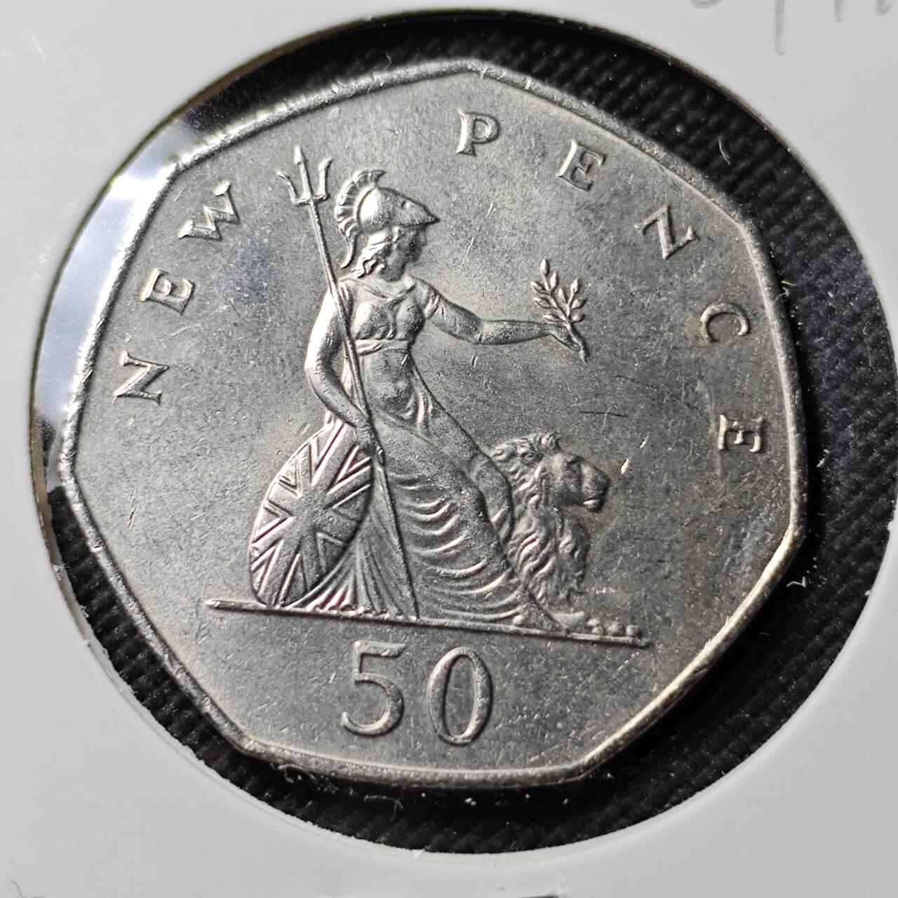 KK钱币收藏小铺   第401期 2月预留时间 周末发货  英国大50便士 好品