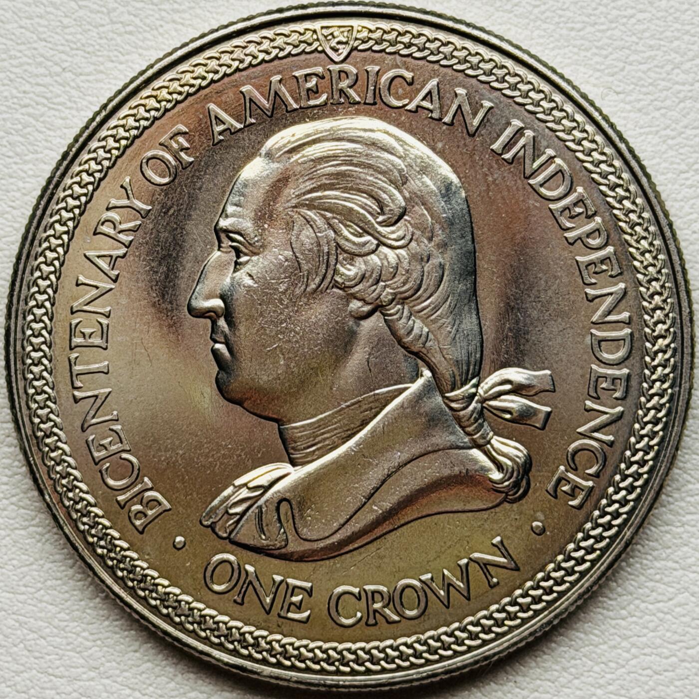 ＜星葵🌻钱币社＞硬币场·第71期·3月10日发货 马恩岛1976年美国建国200周年盒装1克朗纪念币