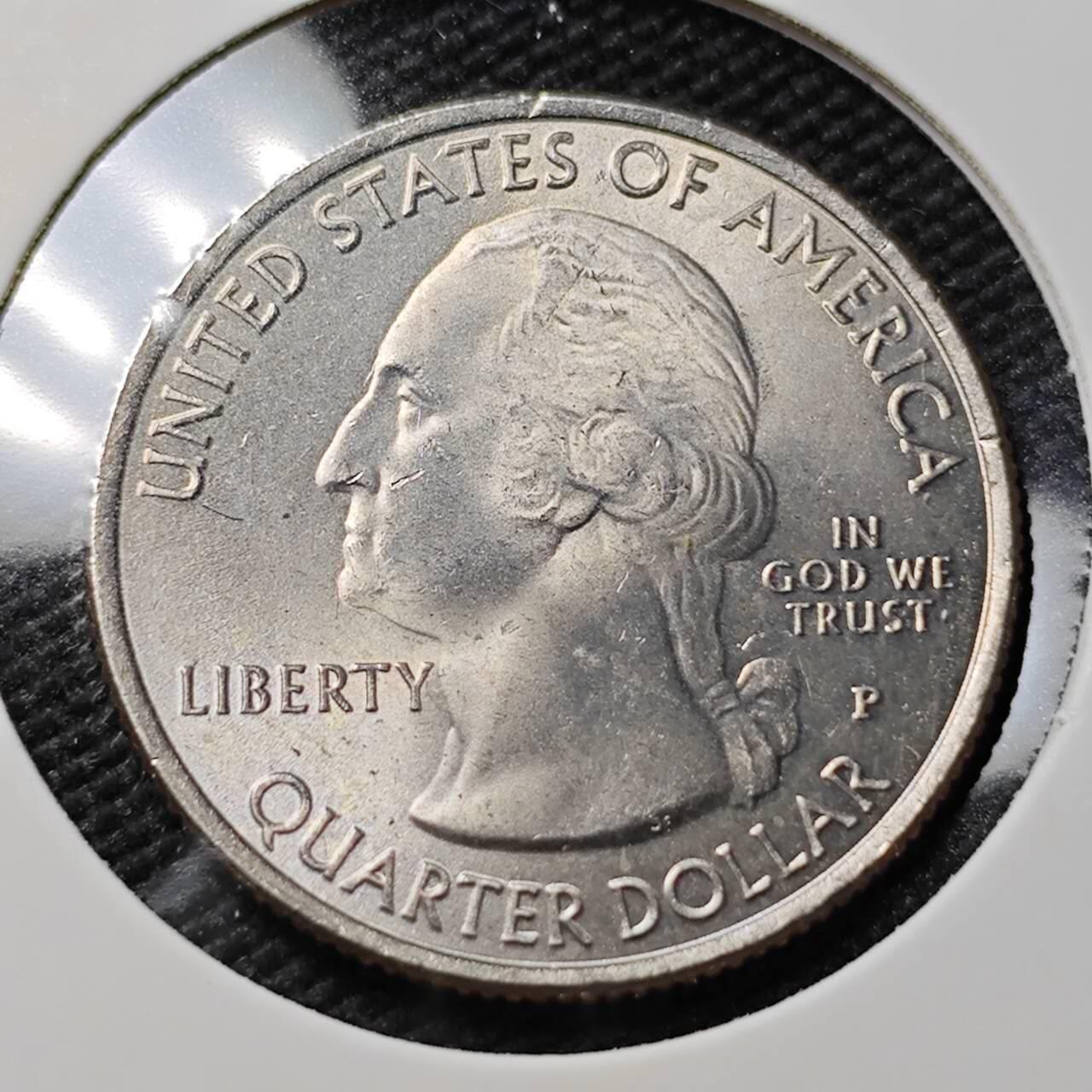 KK钱币收藏小铺   第402期 2月预留时间 周末发货  2013美国25分纪念币 好品