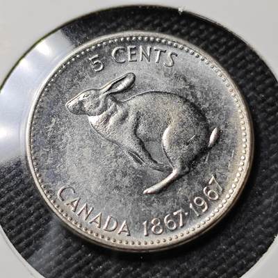 KK钱币收藏小铺   第401期 2月预留时间 周末发货 -  1967加拿大5分纪念币