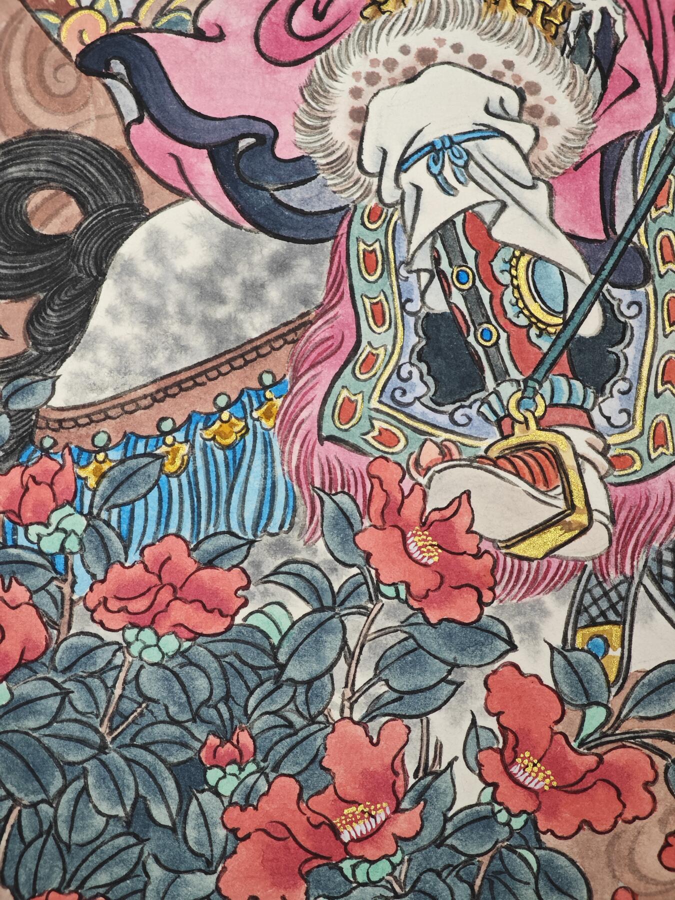 白泽拍卖卡牌手绘专场第33期（去岁千般皆如愿 今年万事定称心） 2025 冯涛手绘画 狗-扈三娘 尺寸：30cm*41.5cm  冯涛亲签