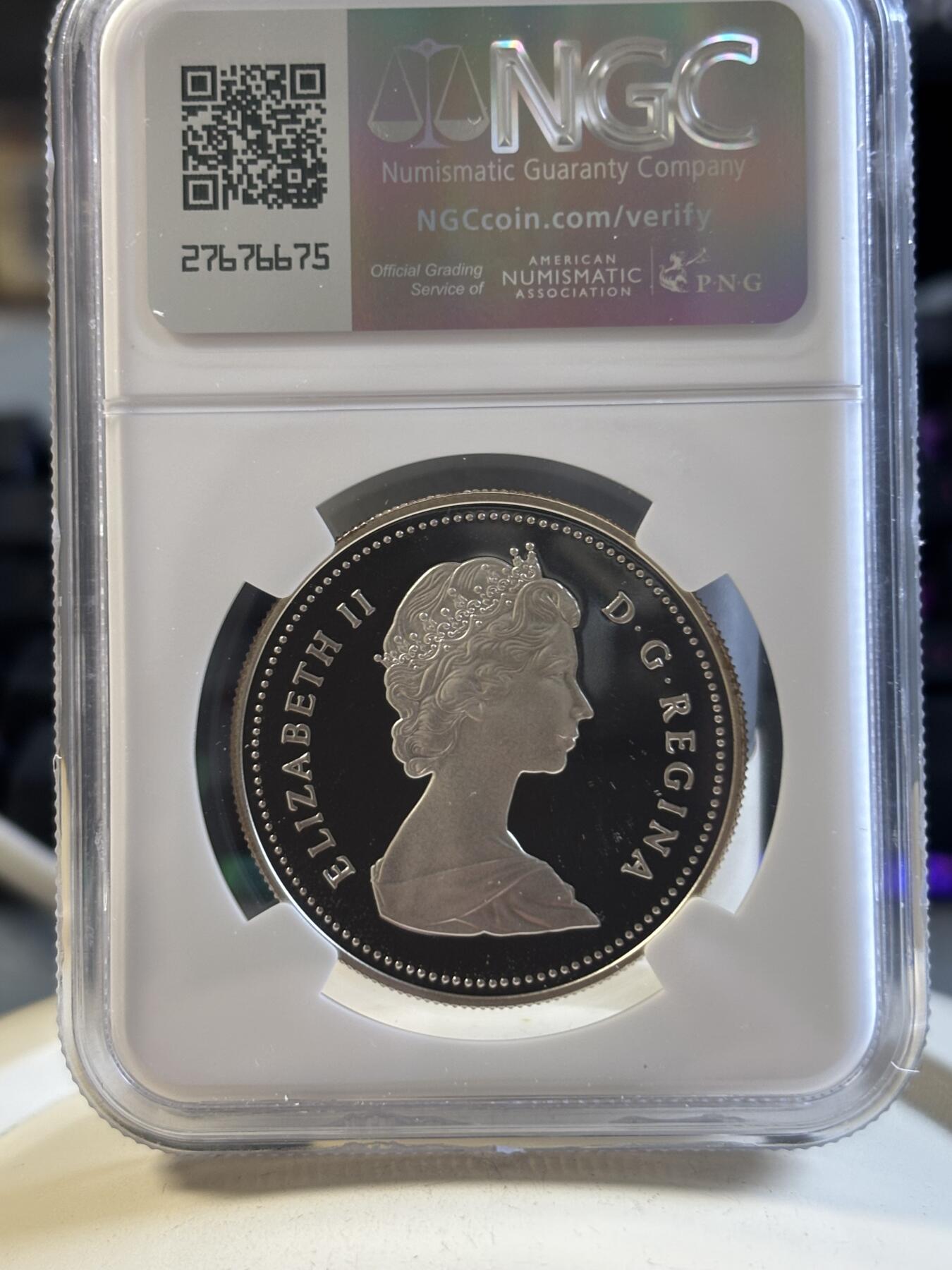 第192期拍卖 获奖币 加拿大1987年戴维斯海峡发现400周年纪念银币 NGC-PF69,500银，23.3276克，1988年克劳斯最佳银币