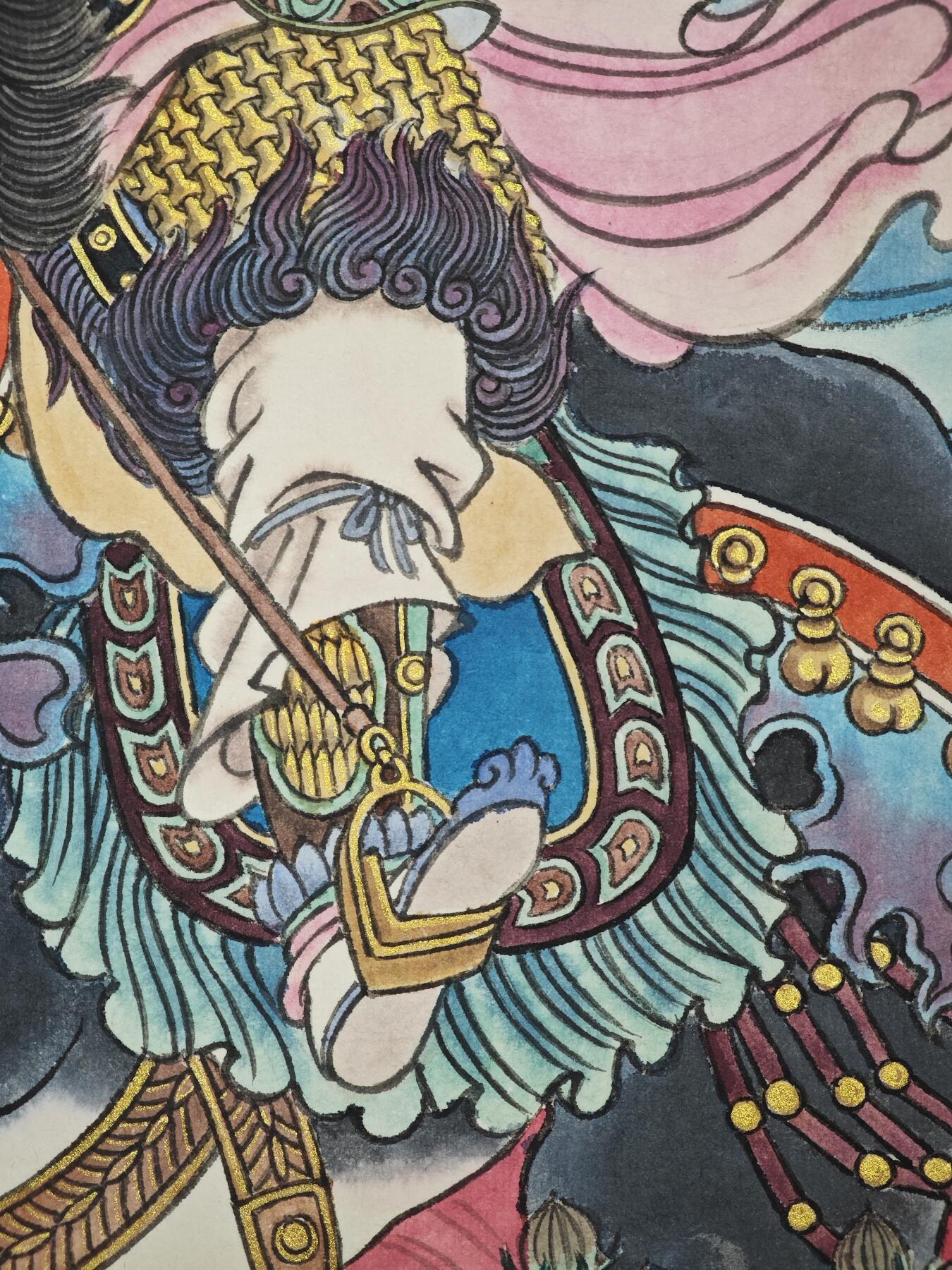 白泽拍卖卡牌手绘专场第33期（去岁千般皆如愿 今年万事定称心） 2025 冯涛手绘画 鸡-扈三娘 尺寸：30cm*41.5cm  冯涛亲签