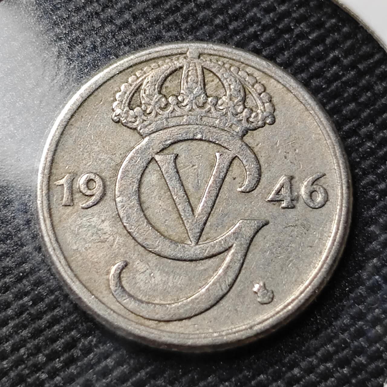 KK钱币收藏小铺   第402期 2月预留时间 周末发货  1946瑞典25分