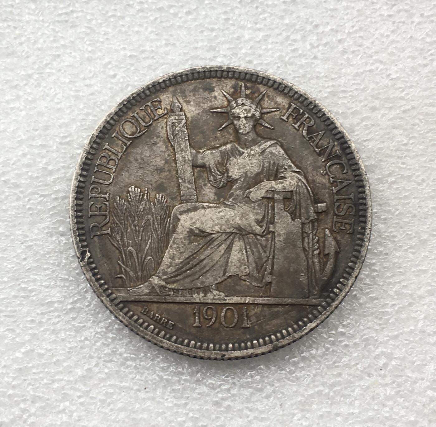 世界钱币专场拍卖 每周二开拍 1901年法属坐洋女神一元银币