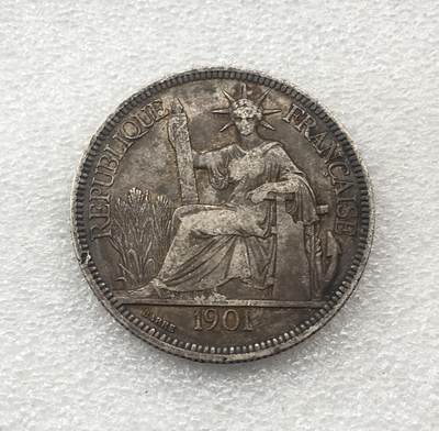 世界钱币专场拍卖 每周二开拍 - 1901年法属坐洋女神一元银币