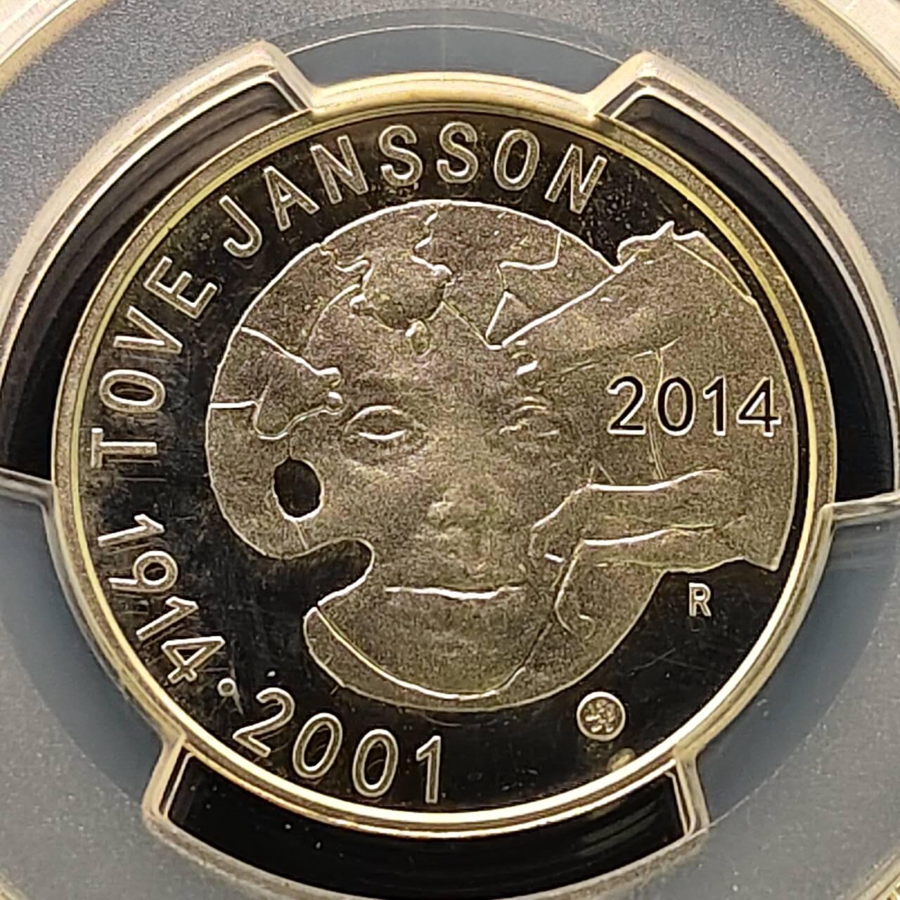 【全场包邮】纯粹捡漏拍509场 【收藏级】芬兰2014年10欧元奇幻文学大师托芙·扬松诞生100周年精制纪念银币【28.1毫米10克50%】-PCGS PR67 DCAM（更高分仅2枚）