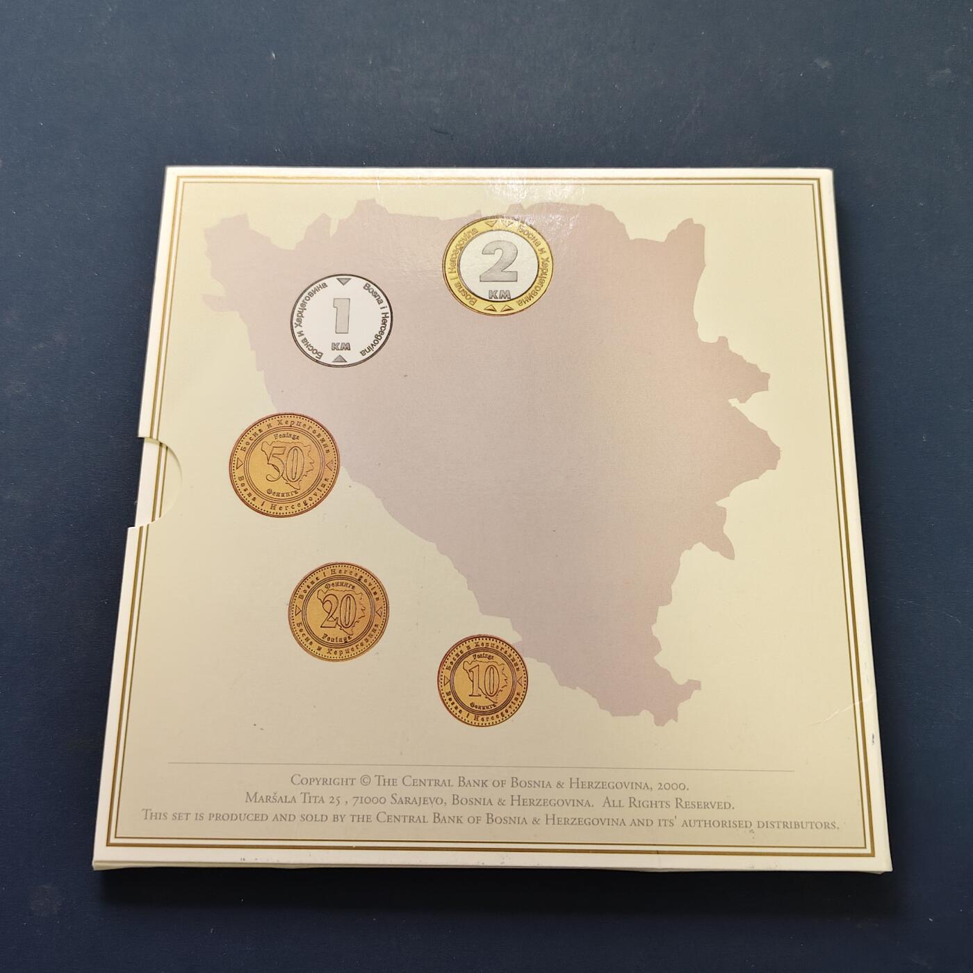 【全场包邮】纯粹捡漏拍509场 波斯尼亚和黑塞哥维那（波黑）2000年官方封装套币-1+2马克为首发年-MS1