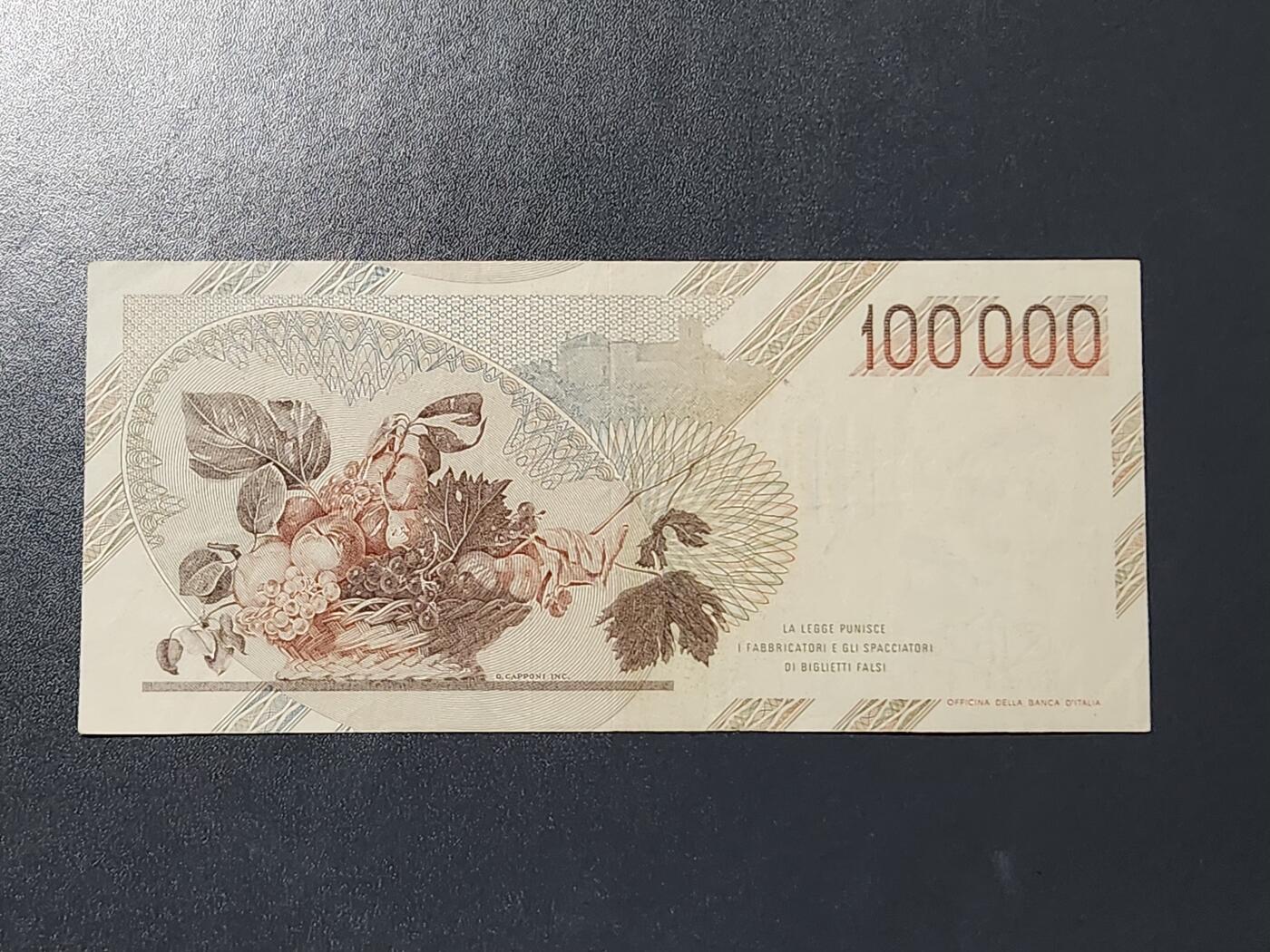 3月6号晚上8点 外国纸币自动截拍第35场 意大利100000签名1美品