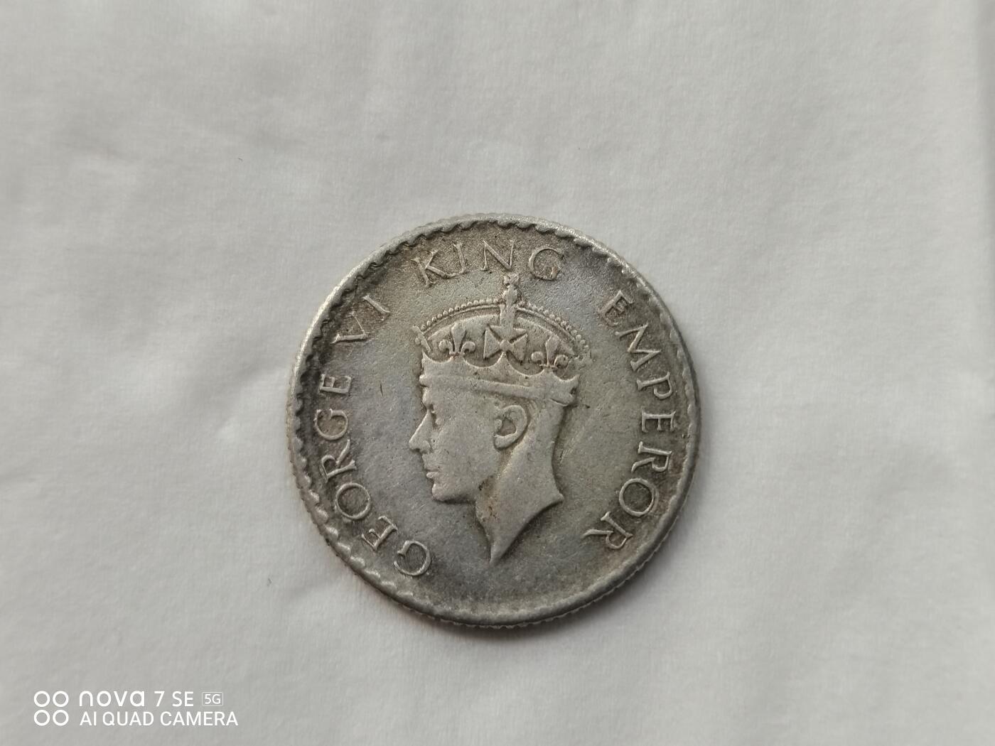 外国银币 40年印度1/4卢比银币