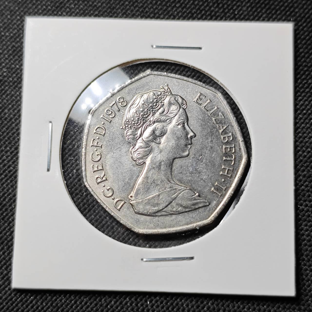 KK钱币收藏小铺   第401期 2月预留时间 周末发货  英国大50便士 好品