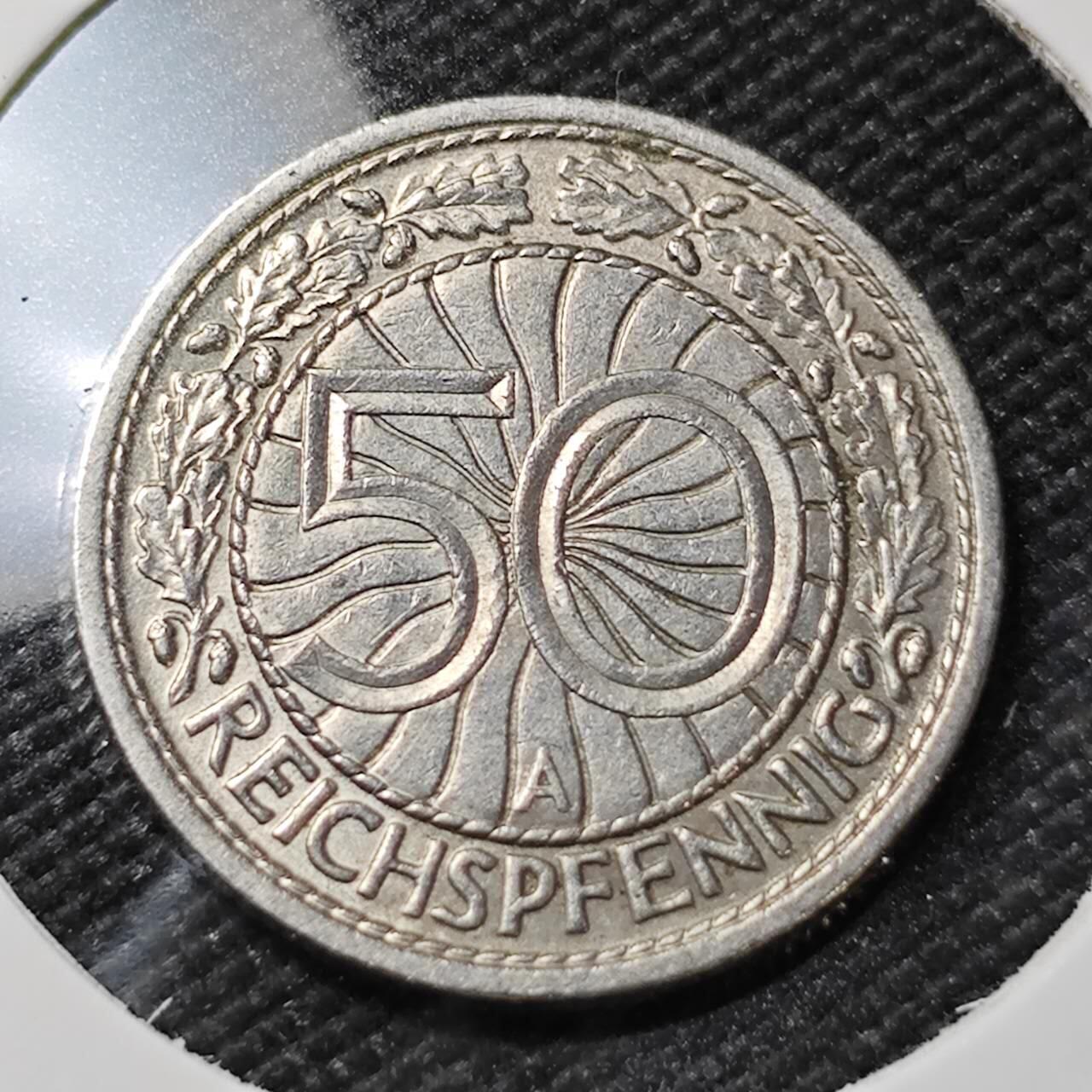 KK钱币收藏小铺   第401期 2月预留时间 周末发货  德国50芬尼镍币