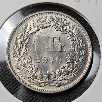 KK钱币收藏小铺   第401期 2月预留时间 周末发货 -  1970瑞士1法郎 好品