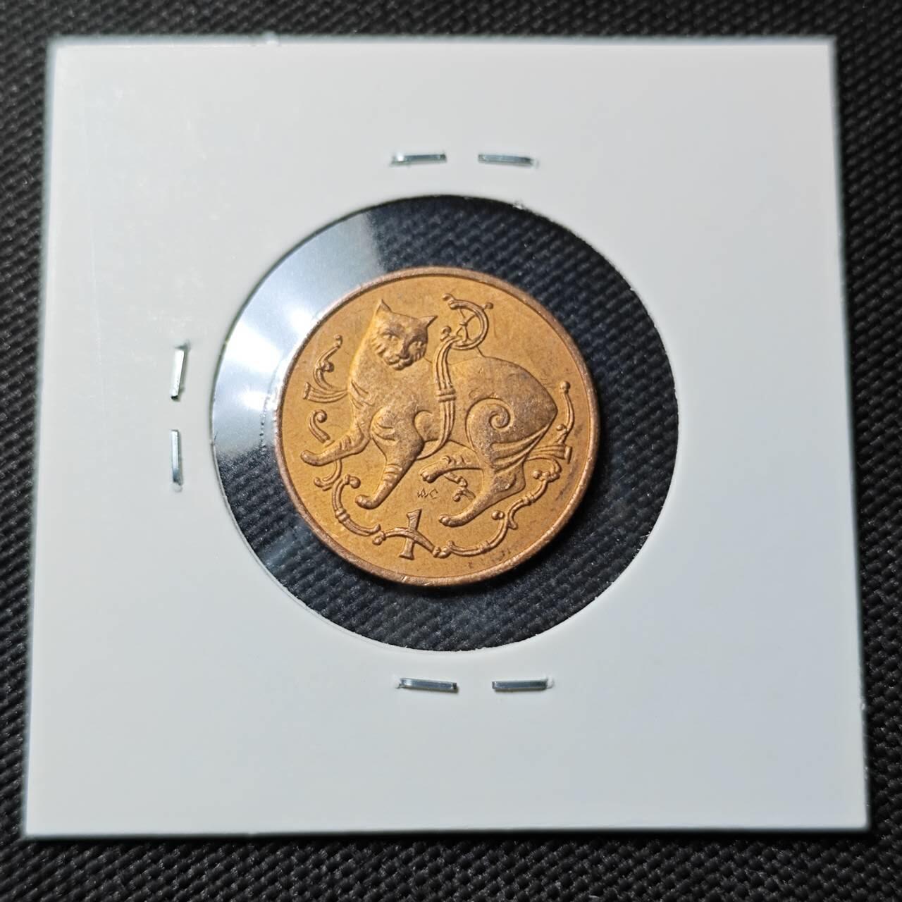 KK钱币收藏小铺   第401期 2月预留时间 周末发货  1980马恩岛1便士铜币