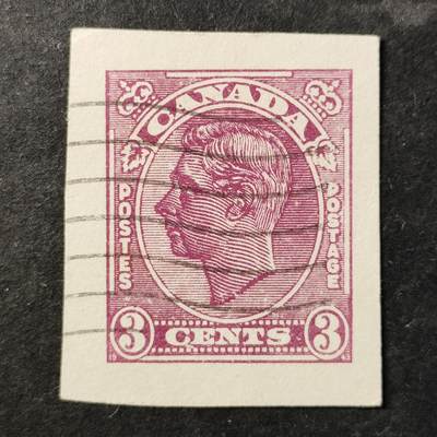 ↓君缘收藏755期☞钱币邮品↓无佣金、可寄存、满30元包邮  - 加拿大邮票，1942年英国国王乔治六世邮资剪片