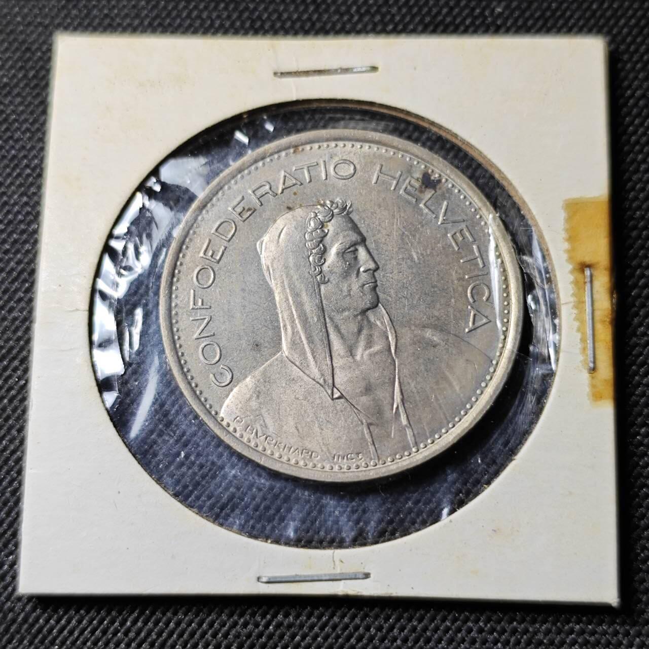 KK钱币收藏小铺   第401期 2月预留时间 周末发货  1974瑞士5法郎