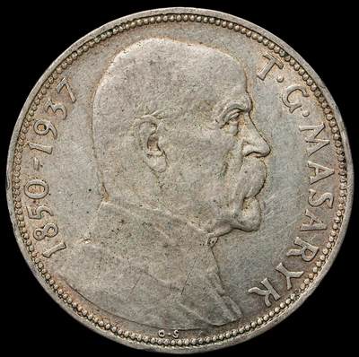 修遠堂世界钱币第106期，请看参拍说明 - 1937年捷克斯洛伐克首任总理托马斯・加里格・马萨里克逝世20克朗纪念银币，12g，含银70%