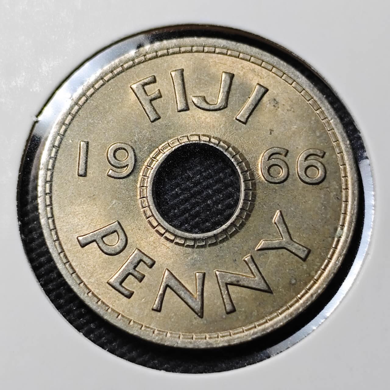 KK钱币收藏小铺   第402期 2月预留时间 周末发货  斐济1便士 好品