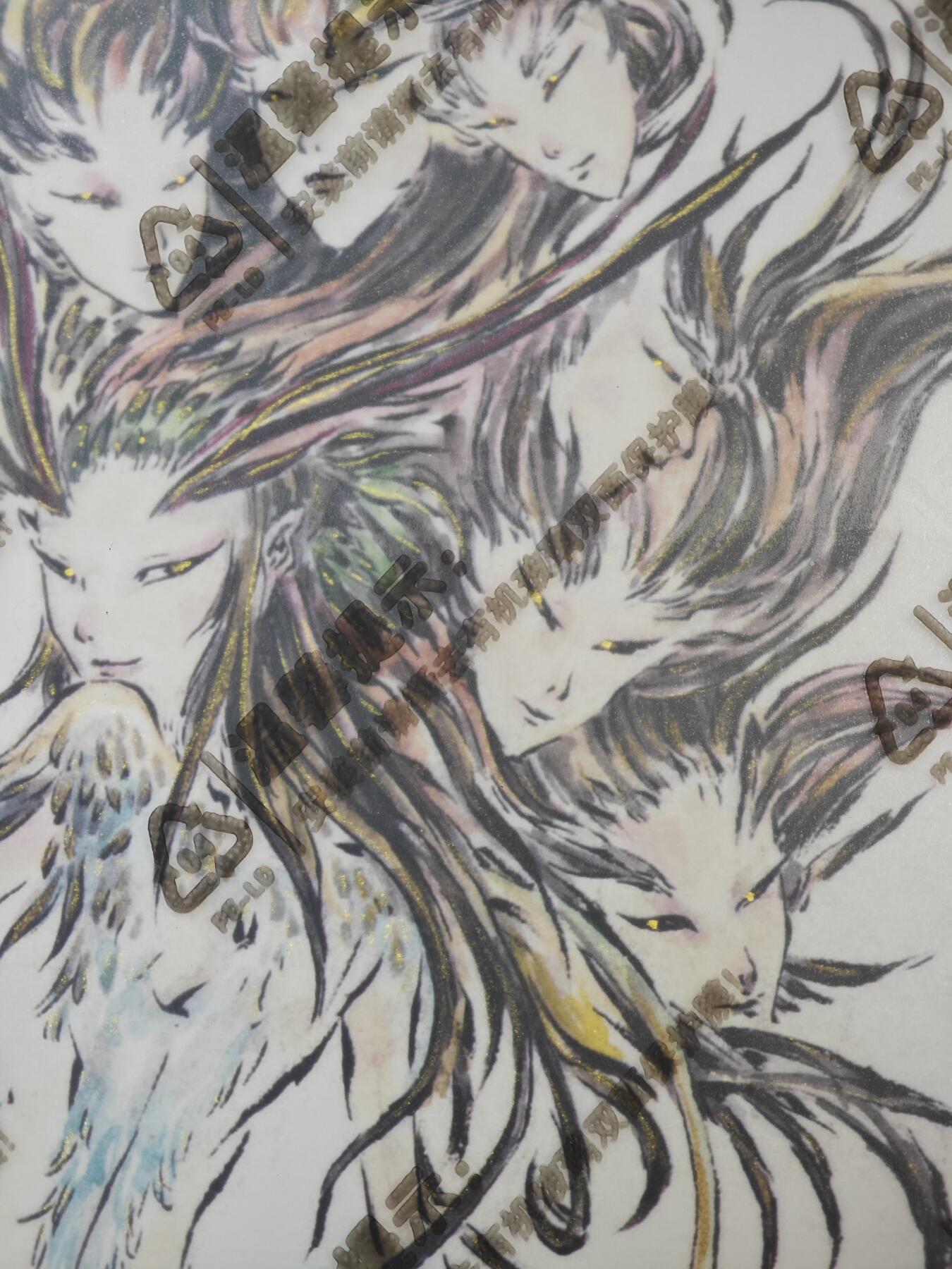 白泽拍卖卡牌手绘专场第33期（去岁千般皆如愿 今年万事定称心） 2025 启读文化 沈鑫限量微喷版画 封神 九头雉鸡精 尺寸：26.5cm*38cm 已装裱 +收藏证书 描金 1/1