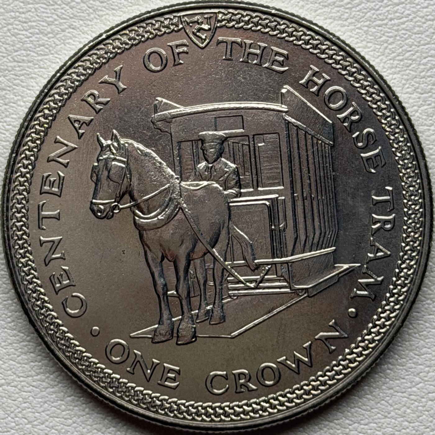 ＜星葵🌻钱币社＞硬币场·第71期·3月10日发货 马恩岛1976年有轨马车诞生100周年盒装1克朗纪念币