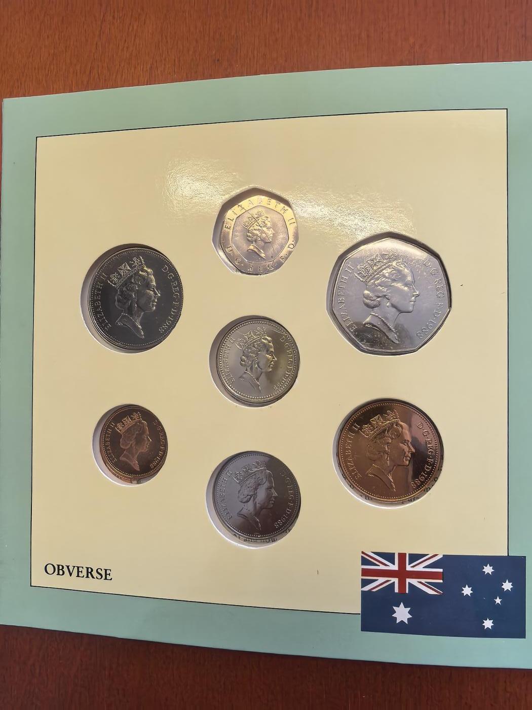 长老汇马年精选第七场拍卖 1988英国7枚套，卡装，纪念澳大利亚200周年