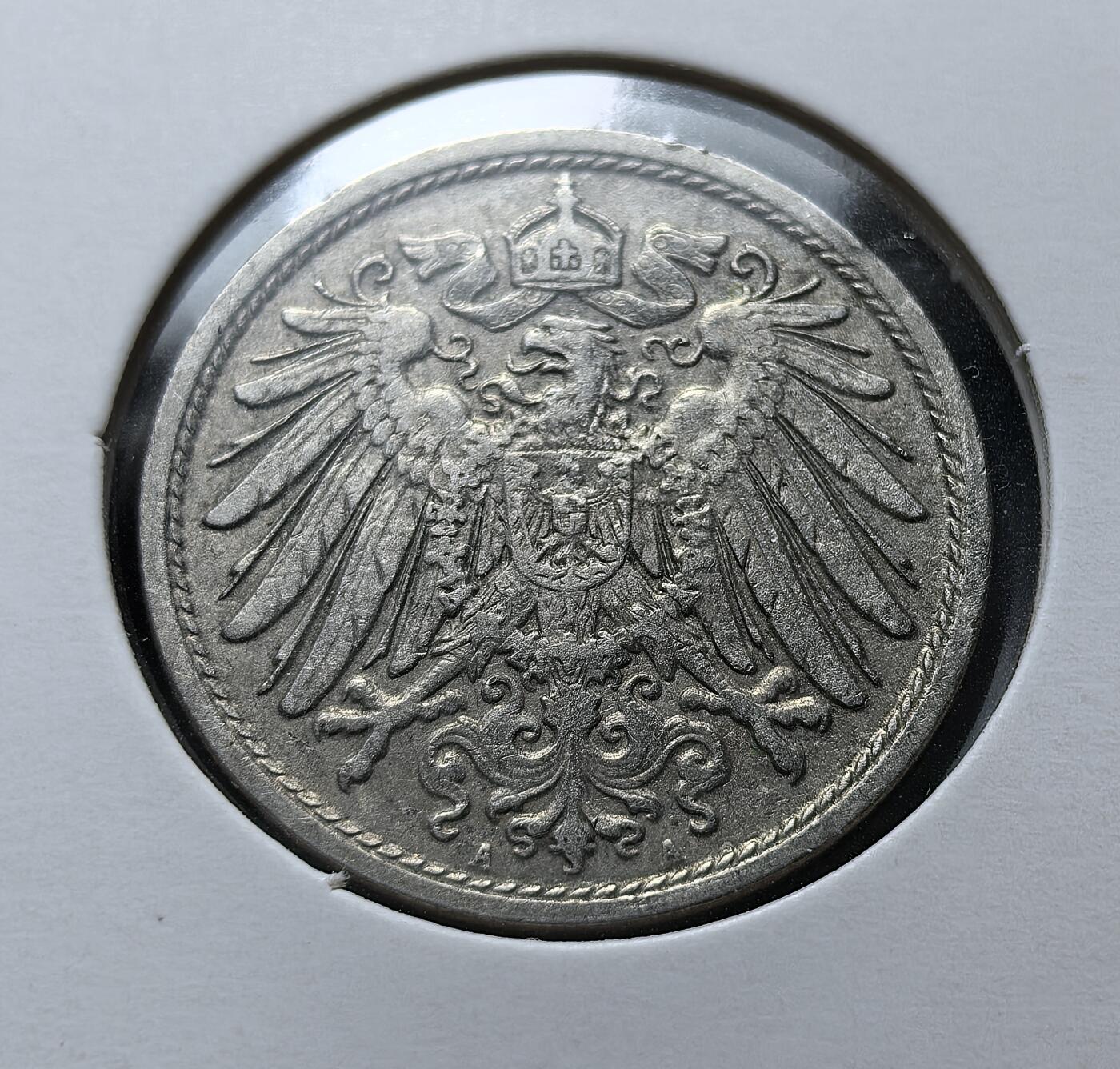 外国优质老铜币银币苏联纪念章，每周六晚九点倒数截拍，满百包邮可寄存，持续收拍 德意志帝国1906年10芬尼A版，由德累斯顿造币厂铸造。币面 “DEUTSCHES REICH” 与帝国鹰徽，属 1871 年统一后德国金马克体系，流通至一战后魏玛共和国时期。