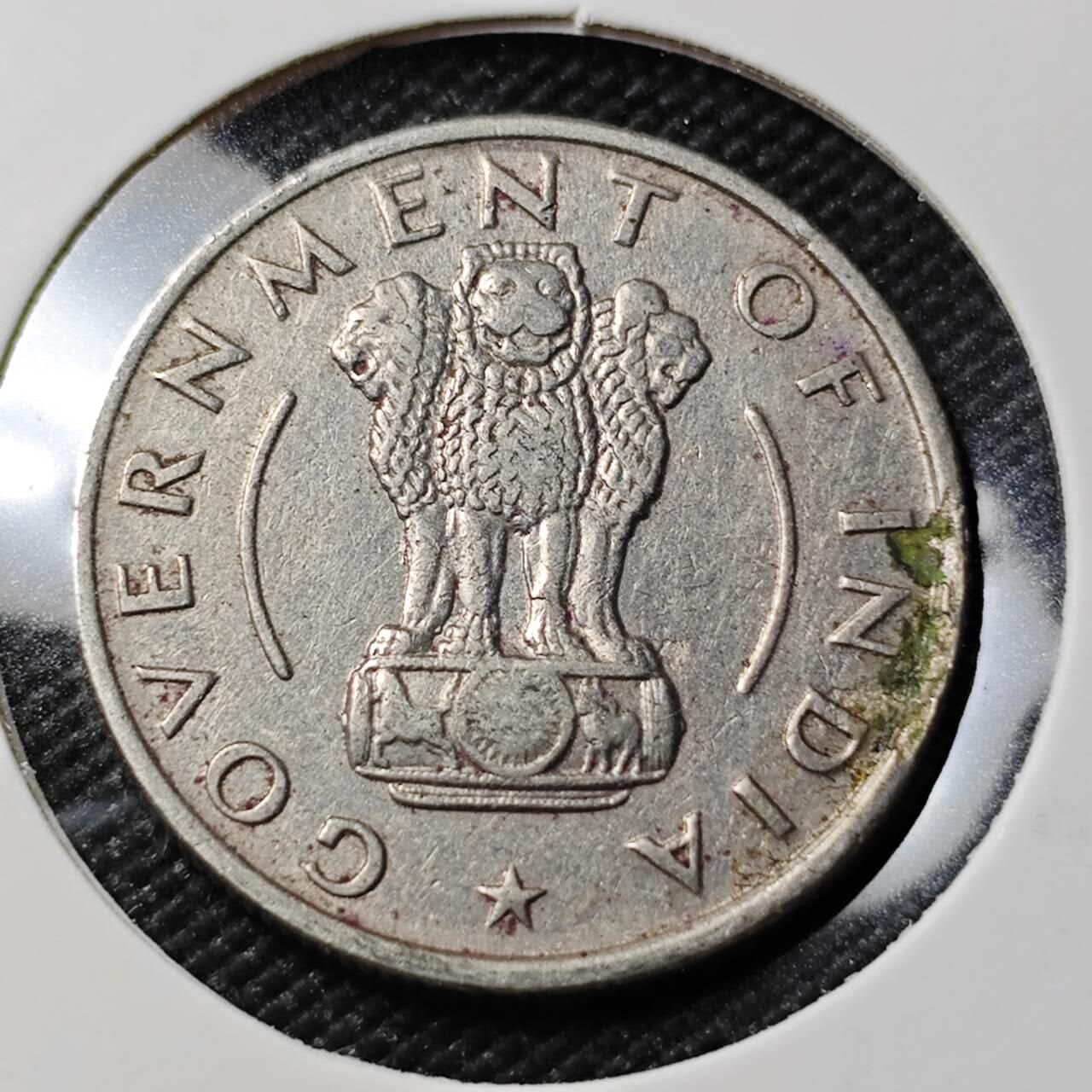 KK钱币收藏小铺   第401期 2月预留时间 周末发货  1956印度1/2卢比 大年