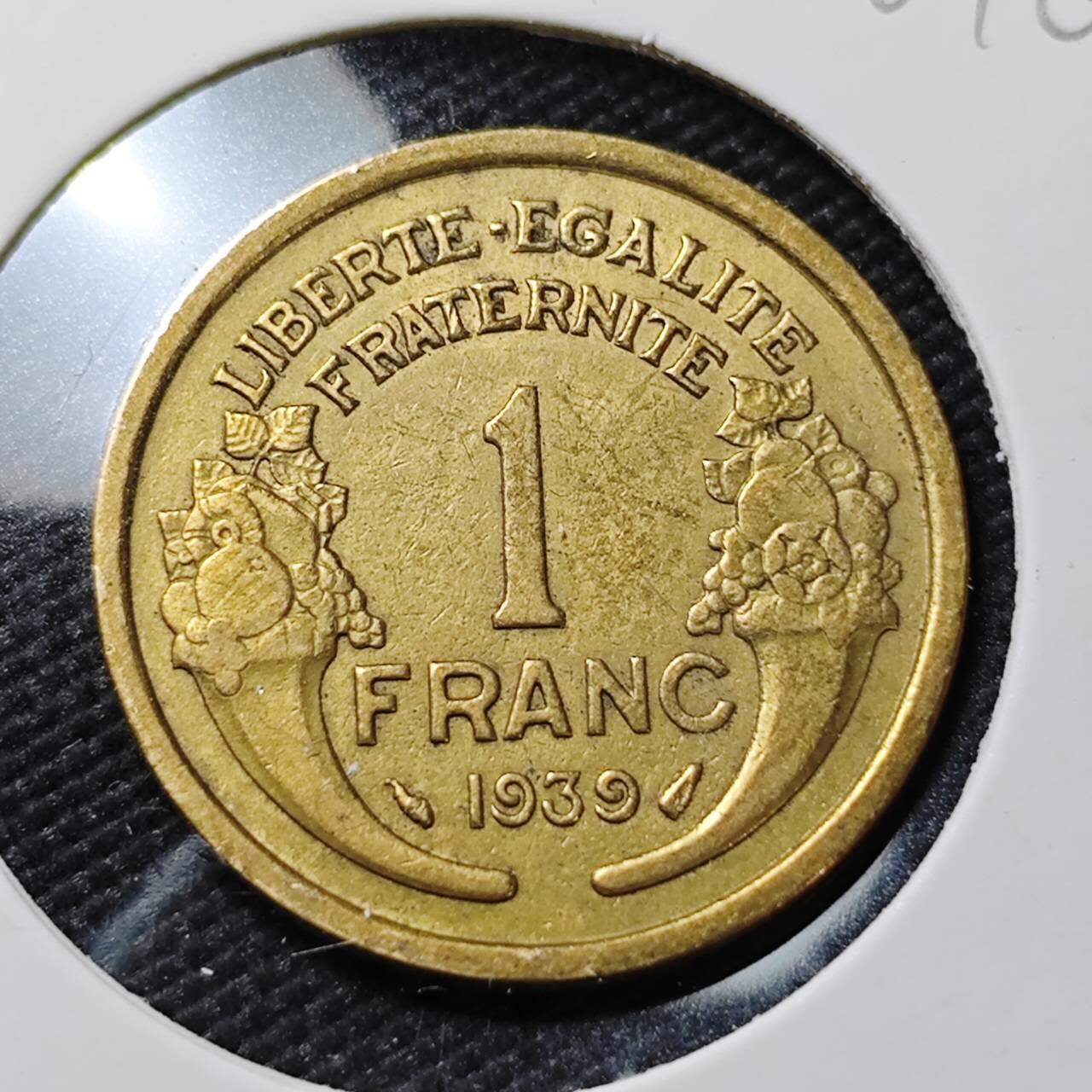 KK钱币收藏小铺   第401期 2月预留时间 周末发货  1939法国1法郎铜币