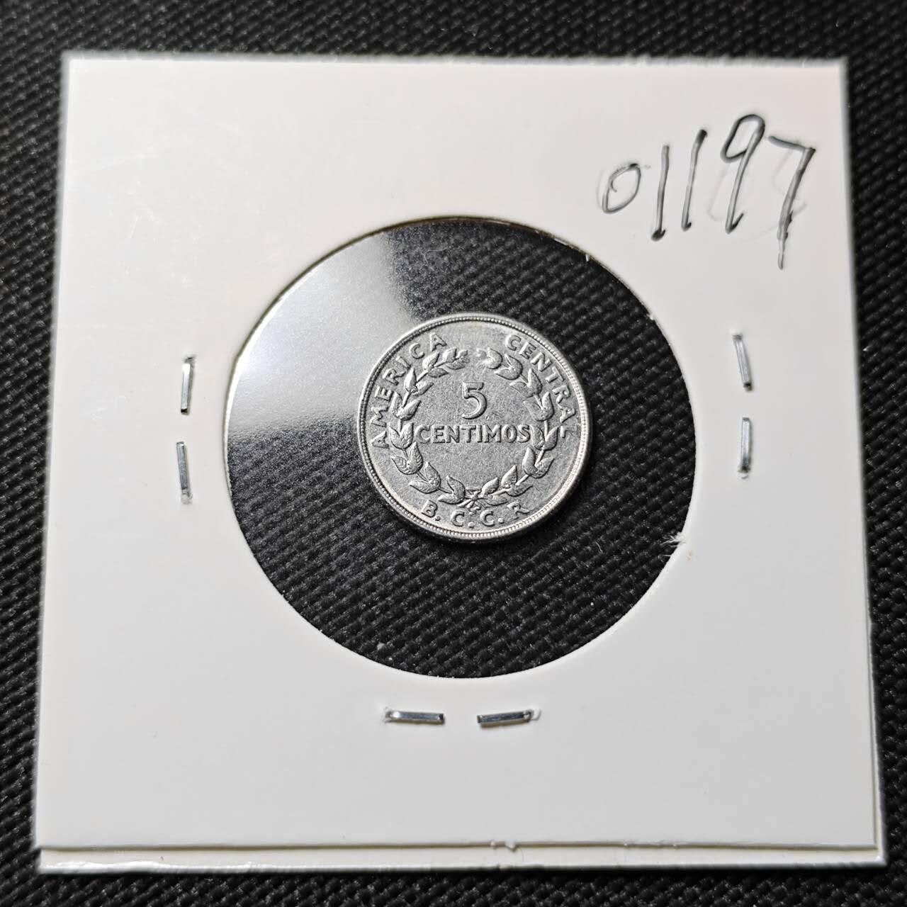 KK钱币收藏小铺   第401期 2月预留时间 周末发货  1958哥斯达黎加5分