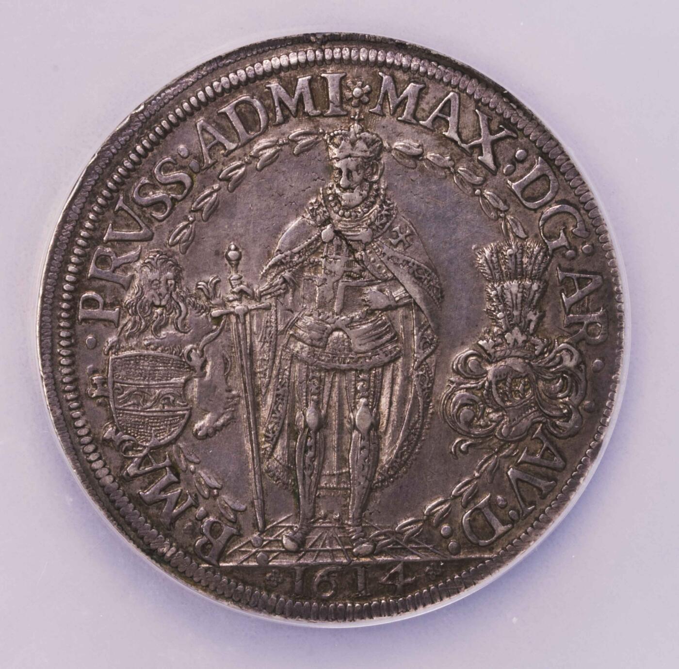 NGC-AU58 1614条顿骑士团2泰勒大银币 57.45克亚军分