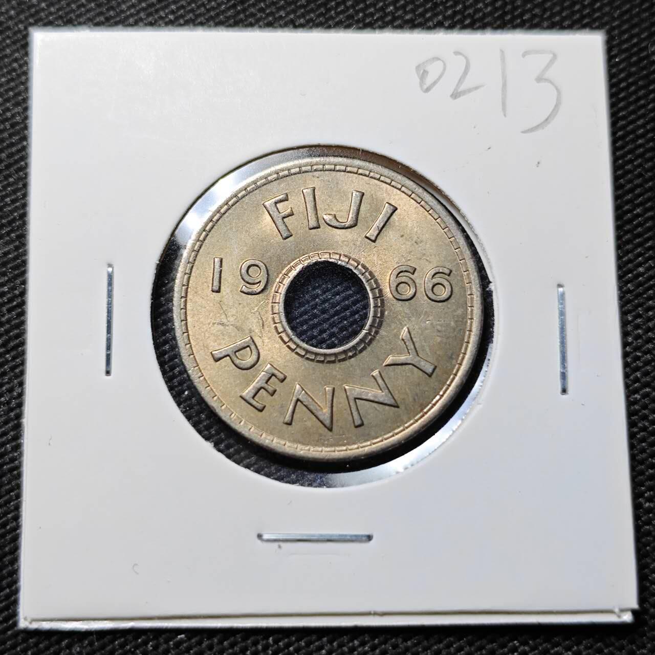 KK钱币收藏小铺   第402期 2月预留时间 周末发货  斐济1便士 好品