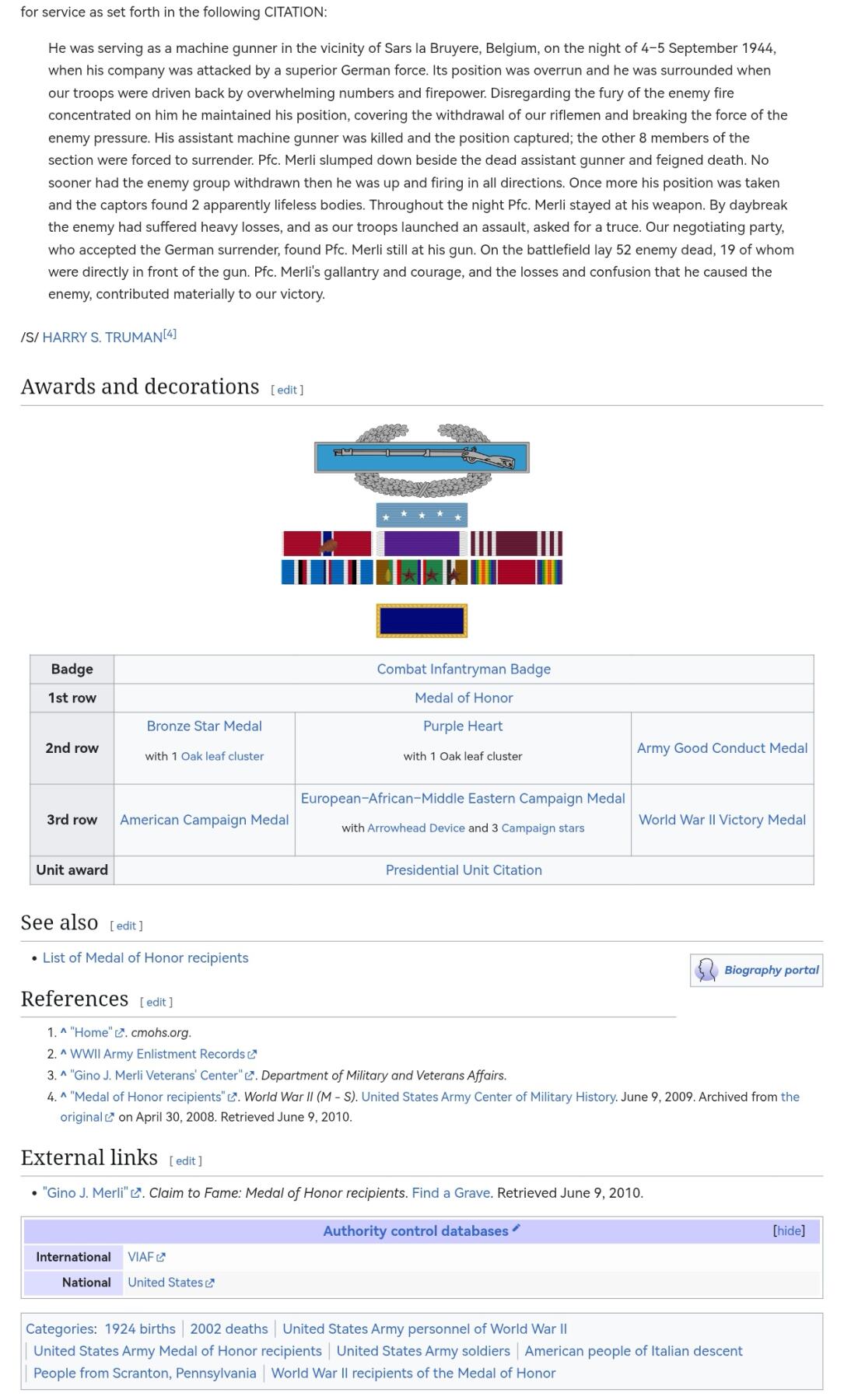 小驴勋章奖章收藏3月7日周六晚六点拍卖（珍爱和平，收藏战争，铭记历史，勿忘国耻，忠党爱国。有偿代拍，送拍规则在简介最后，参拍须阅读规则后再参拍，关系到运费包装发货时效真假辨别等关键信息，拍卖时不再发原图，看大图店主微信码在拍卖店铺介绍里） 二战美国陆军大红一师机枪手，诺曼底登陆作战，荣誉勋章获得者吉诺·约瑟夫·梅尔利中士战后三签名回信，信中有三个亲签，打印的戎装像，荣誉勋章证书内容，美军二战期间一共颁发472枚荣誉勋章，比骑士铁十字少很多，eBay参考价150美金不含邮