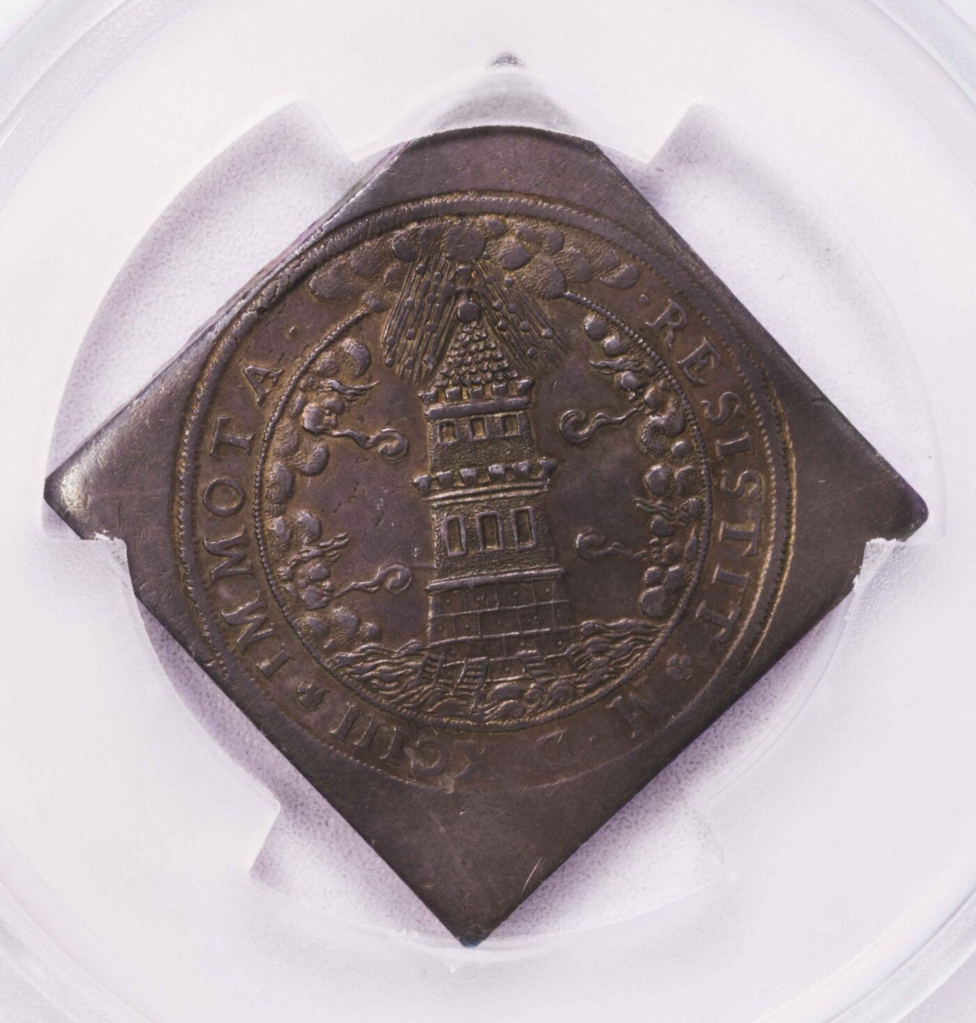 PCGS-AU50 1593萨尔茨堡菱形2泰勒超大银币 唯一亚军