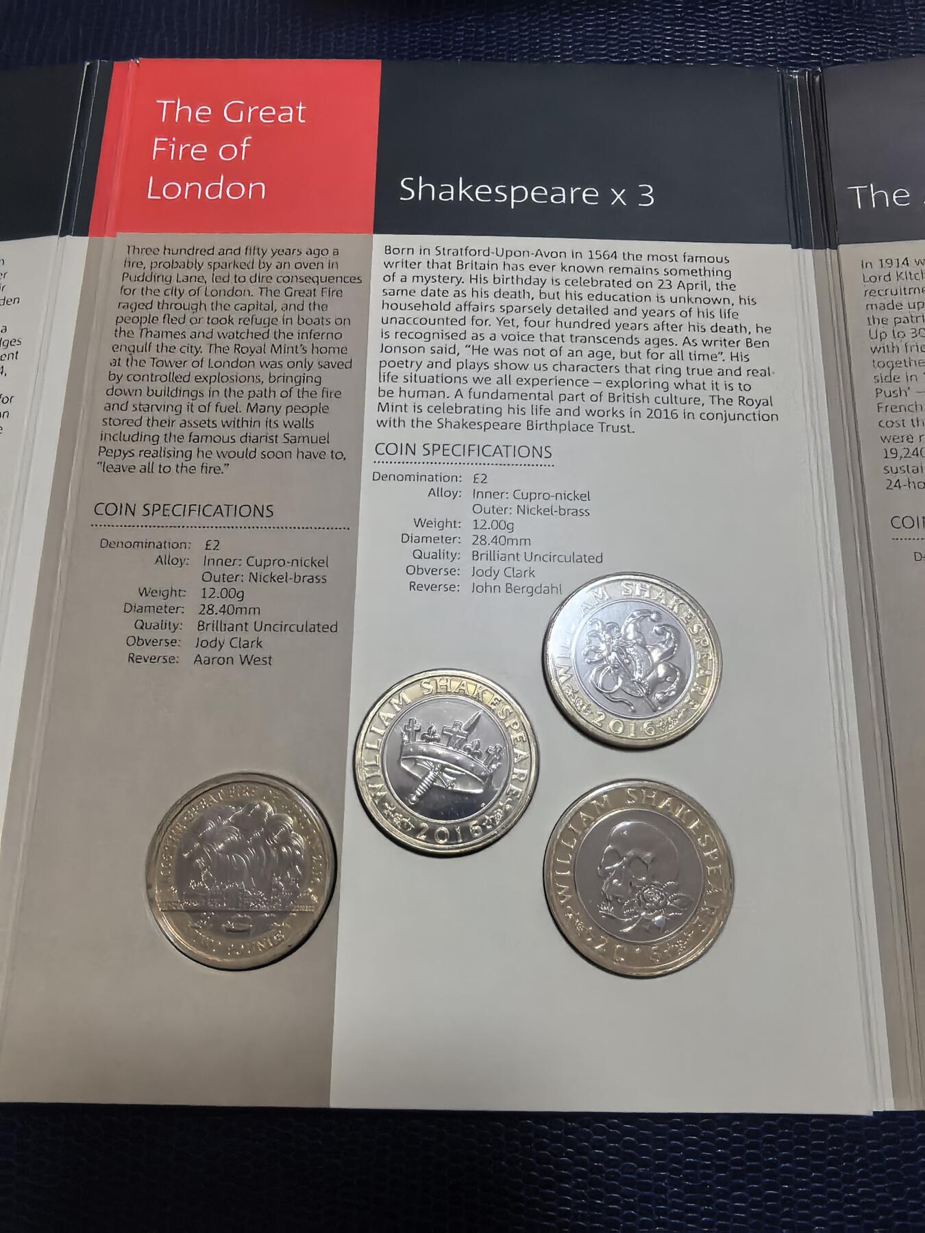 长老汇马年精选第七场拍卖 2016英国16枚普制套币卡装，含少见的莎士比亚币3枚