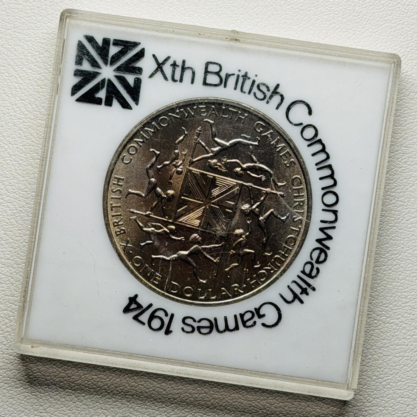 ＜星葵🌻钱币社＞硬币场·第71期·3月10日发货 新西兰1974年英联邦运动会盒装1元克朗型纪念币