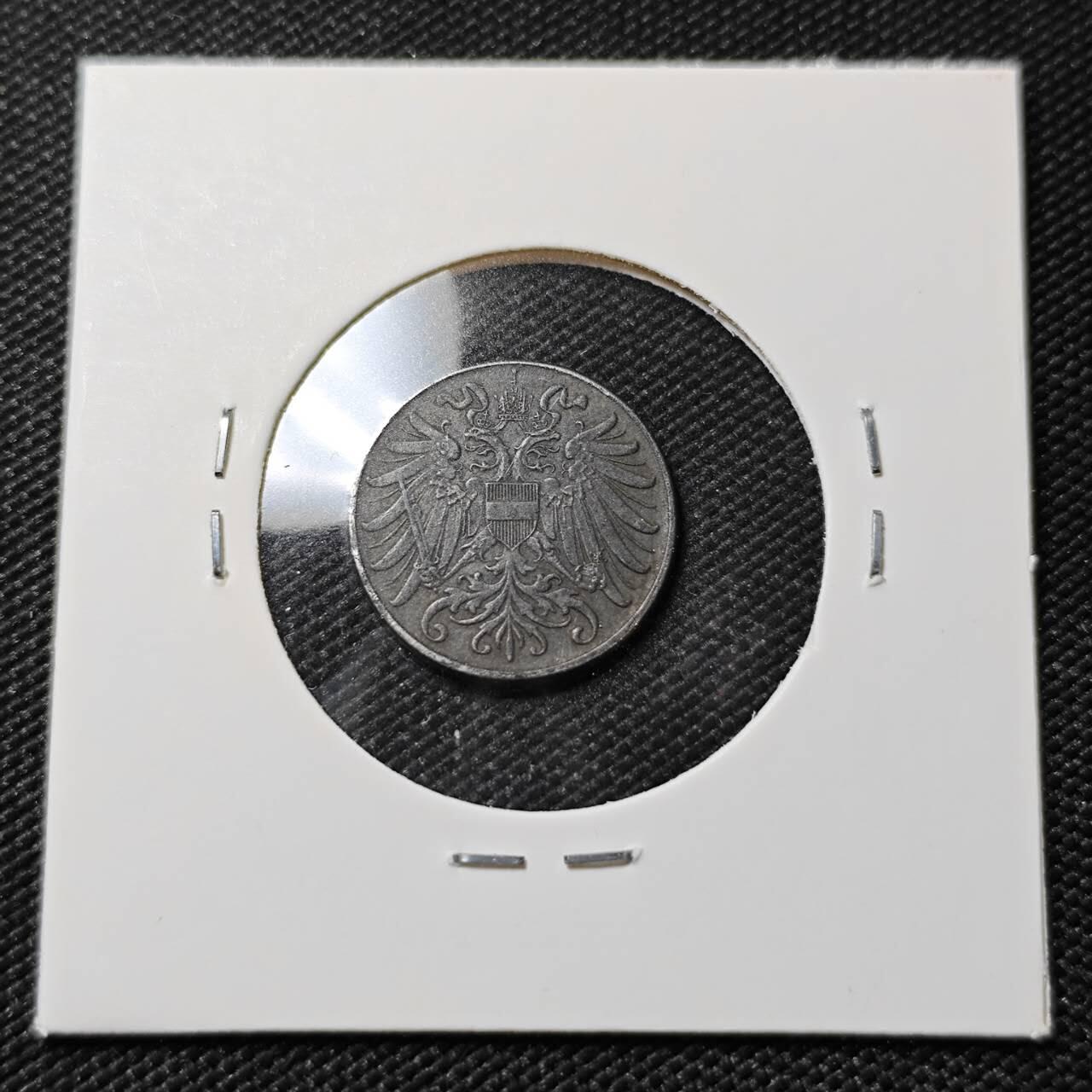 KK钱币收藏小铺   第401期 2月预留时间 周末发货  1917奥地利2格罗申铁币