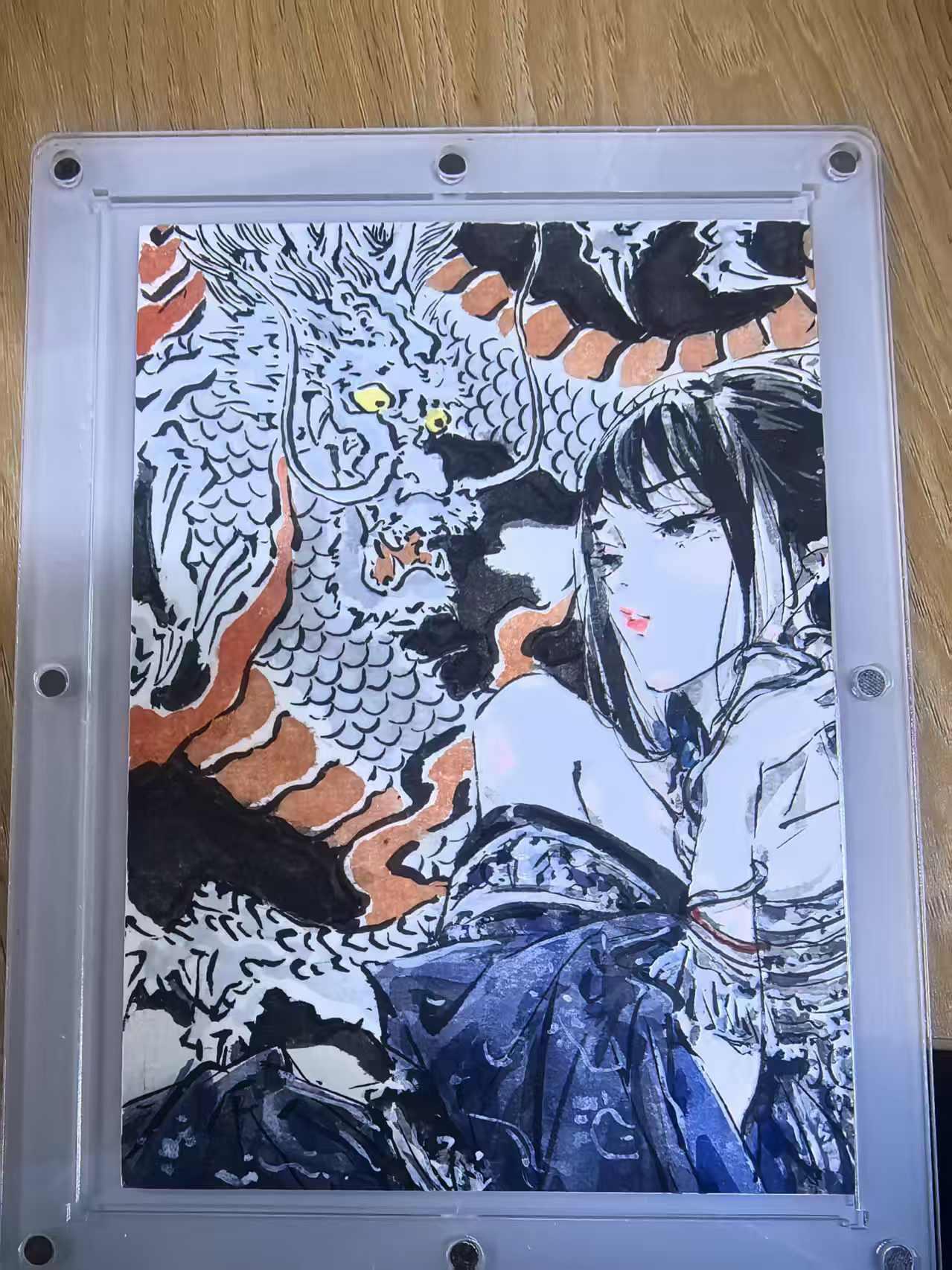 白泽拍卖卡牌手绘专场第33期（去岁千般皆如愿 今年万事定称心） 2025 白石工作室手绘卡 龙女  迟迟亲签