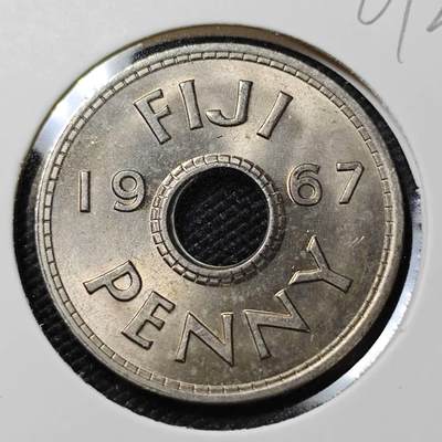 KK钱币收藏小铺   第401期 2月预留时间 周末发货 -  1967斐济1便士