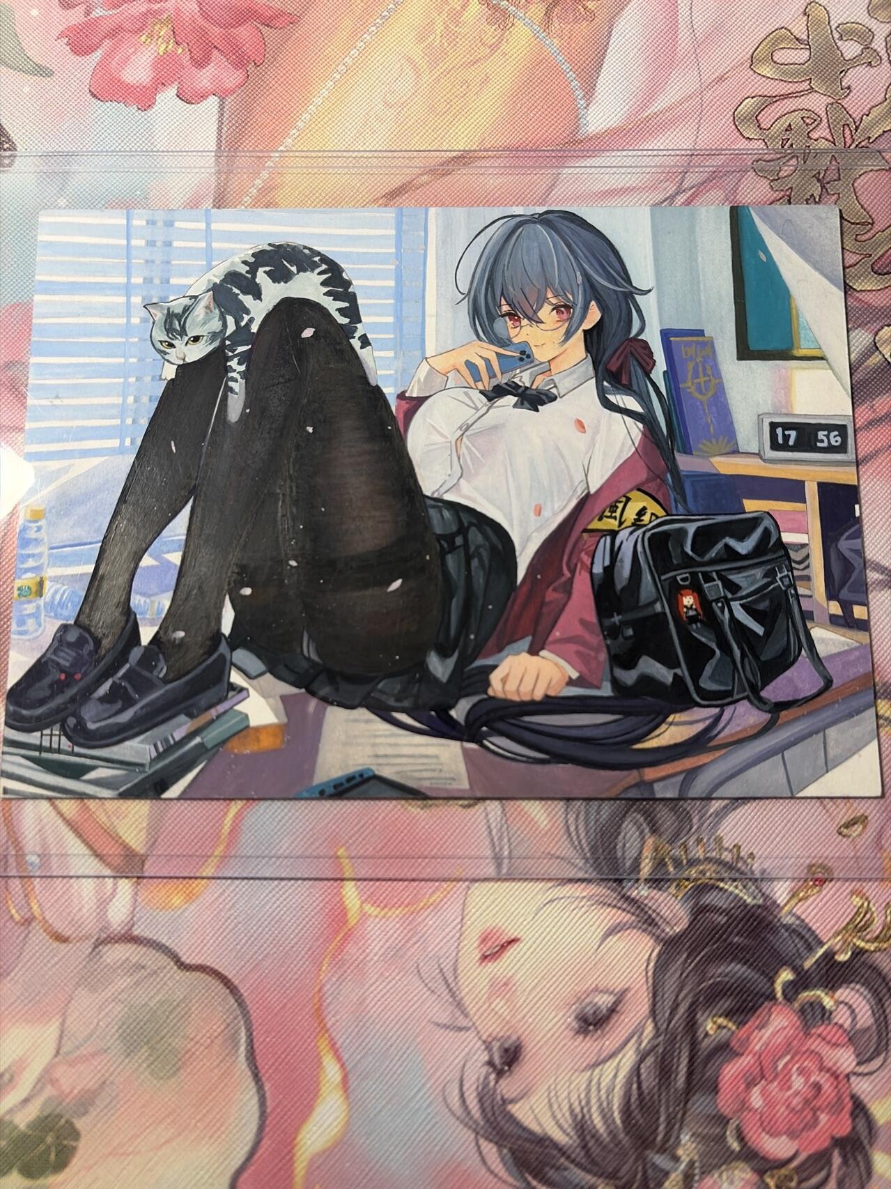 麦趣喜第三场 手绘专场 (3月13号周五晚上23点截拍，专注买家市场，福利拉满)  浮笙工作室 B6大小动漫手绘 带硬壳保护夹 125MM*176MM