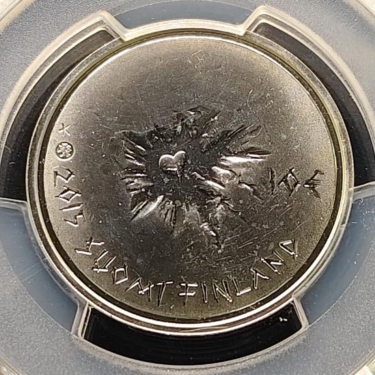 【全场包邮】纯粹捡漏拍509场 【收藏级·亚军分】芬兰2015年10欧元SISU精神精制纪念银币【28.1毫米10克50%】-PCGS PR66（更高分仅1枚）