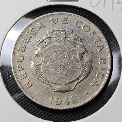 KK钱币收藏小铺   第401期 2月预留时间 周末发货 -  1948哥斯达黎加1科朗