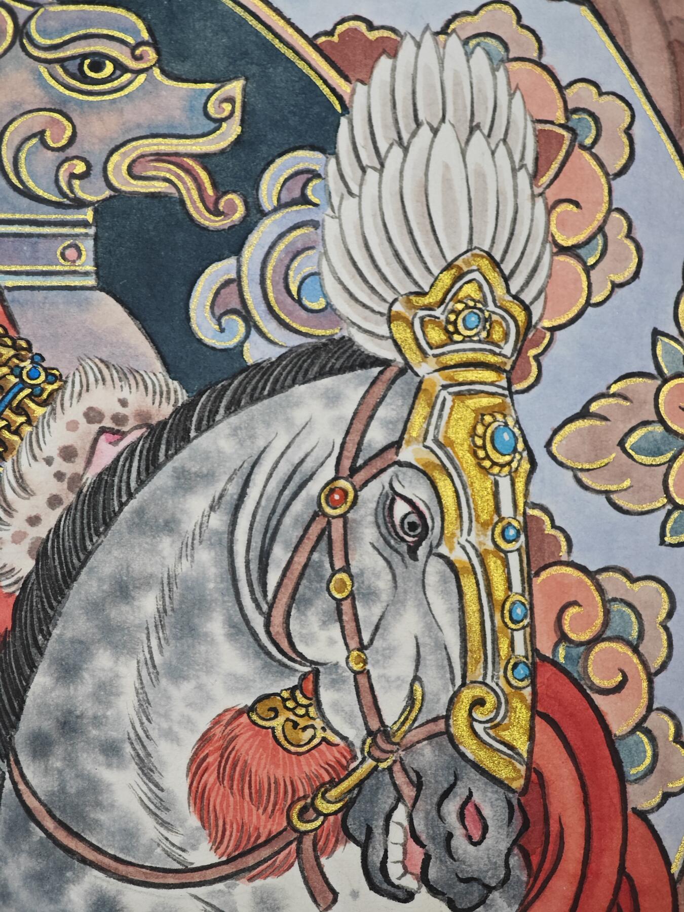 白泽拍卖卡牌手绘专场第33期（去岁千般皆如愿 今年万事定称心） 2025 冯涛手绘画 狗-扈三娘 尺寸：30cm*41.5cm  冯涛亲签