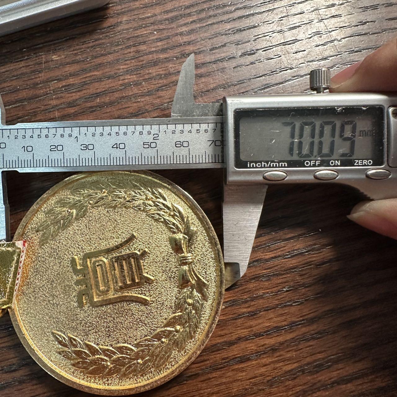 蒂克钱币-第59场 日本企业章 徽章拍卖 第15届全电通鹿儿岛县支部垒球大会 镀金章70mm 174g