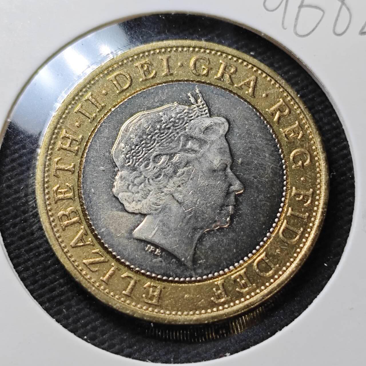 KK钱币收藏小铺  第396期  2月预留时间 周末发货  2001英国2镑 好品