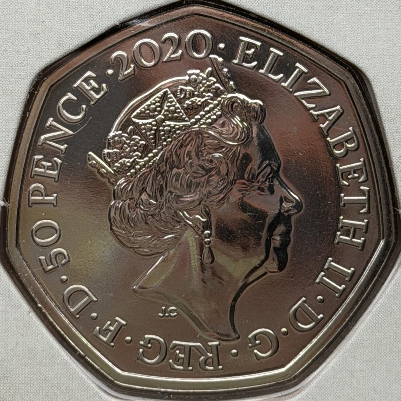 ＜星葵🌻钱币社＞硬币场·第71期·3月10日发货 英国2020年地球传说·巨齿龙卡装50便士纪念币