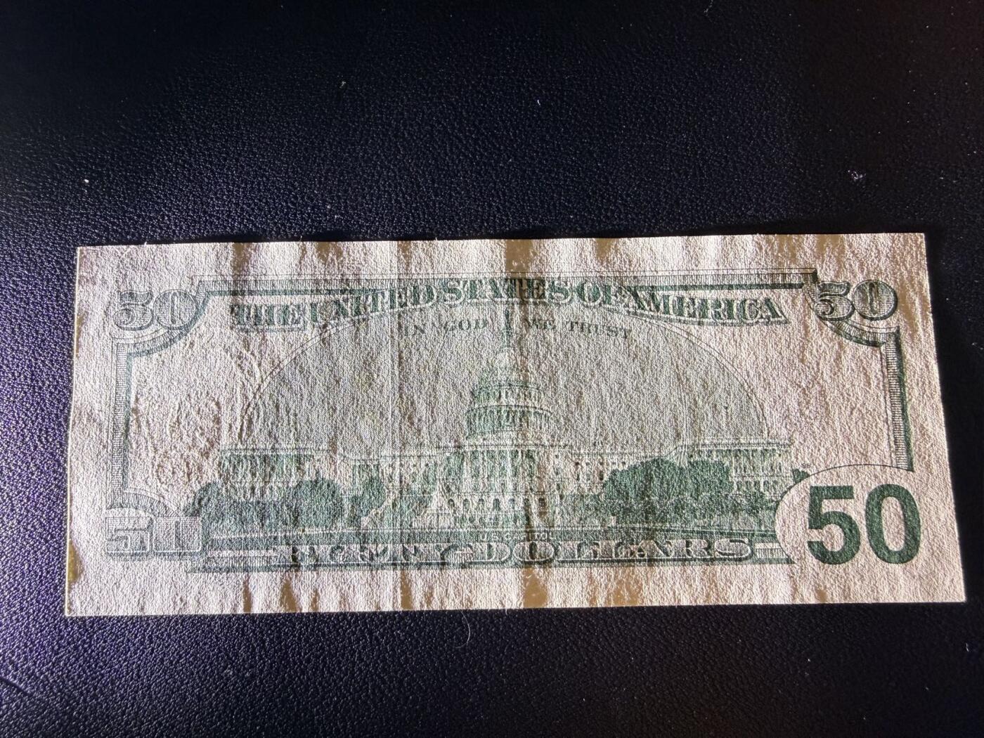 1996年首版大头50美元，品相如图，好品